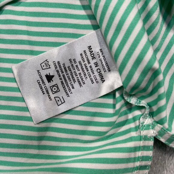 Footjoy Shirt Mens XL Green Polo Short Sleeve Golf FJ Performance Stripe - Picture 5 of 8